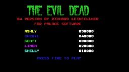 The Evil Dead Title Screen
